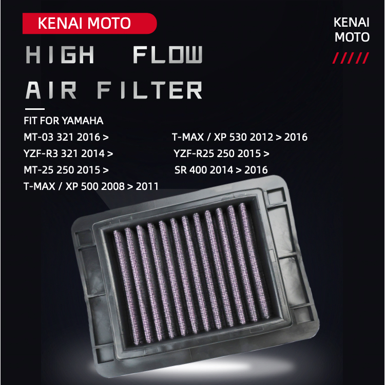【KENAI】YAMAHA MT-03 2016->-25 250 2015 YZF-R3 2014 R25 Filtro De Ar De Alto Fluxo Lavável