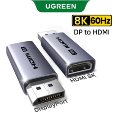 UGREEN 8K/60Hz DisplayPort Para HDMI Adaptador De Concha De Alumínio De 1 Pacote Unidirecional Compatível Com Desktop