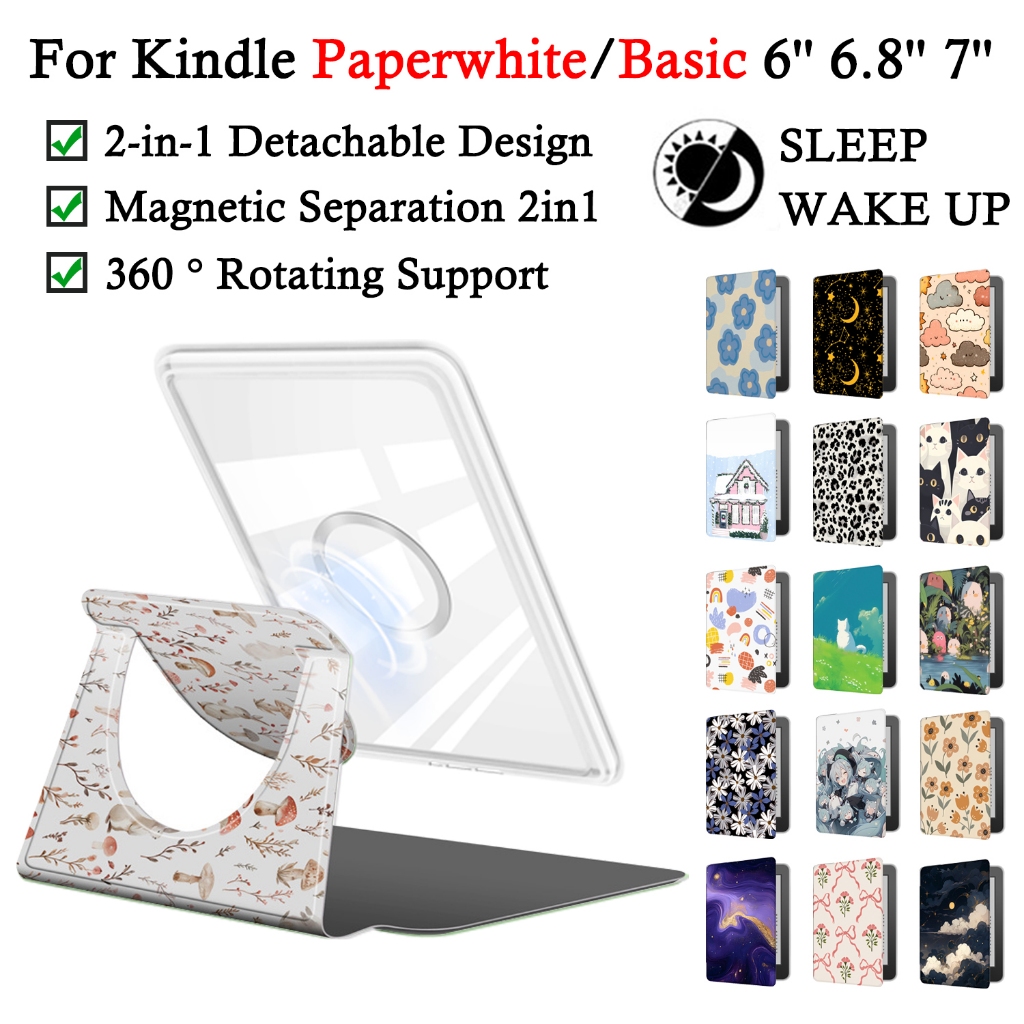 Para Kindle 11a Geração 2024 Separação 2 Em 1 Acrílico Magnético Paperwhite 6 5 4 3 2 1 7'6.8 6 12a 10a 8a 7a 6a 5a Capa