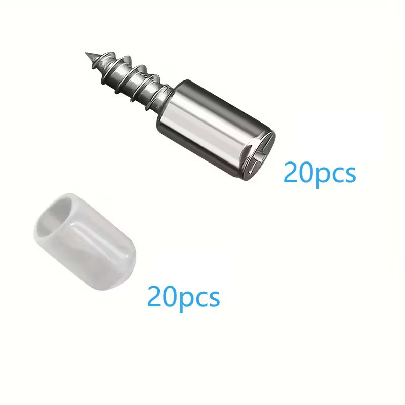 kit 20 Pinos Parafusos para Prateleiras Espelhos Vidros com Borracha anti derrapante