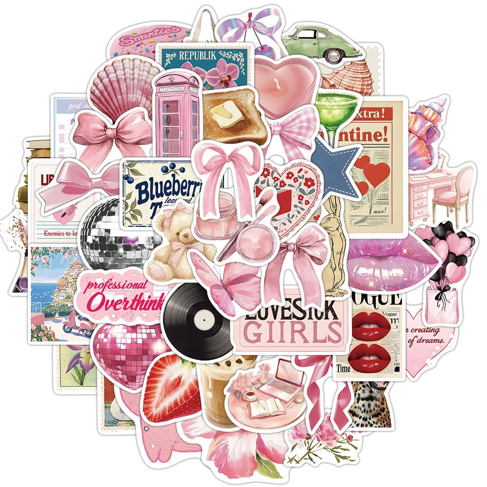 Adesivos Grandes De 50 Peças De Sucata De Diário De Lixo Estéticos DIY Scrapbook Notebook Telefone Laptop Guitarra Bagag