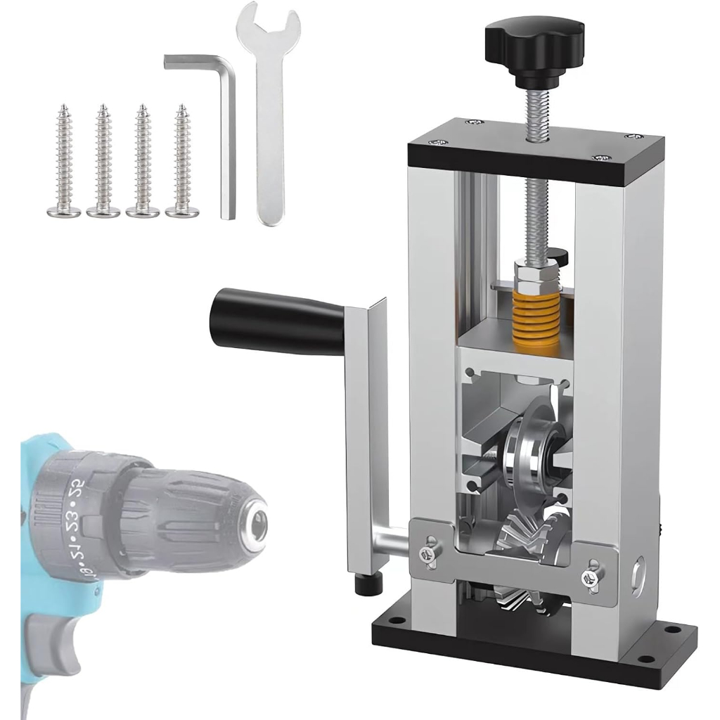 Descascador De Fio Manual 1-25mm Para Fios Cabos Doméstico Com Suporte Manivela Furadeira