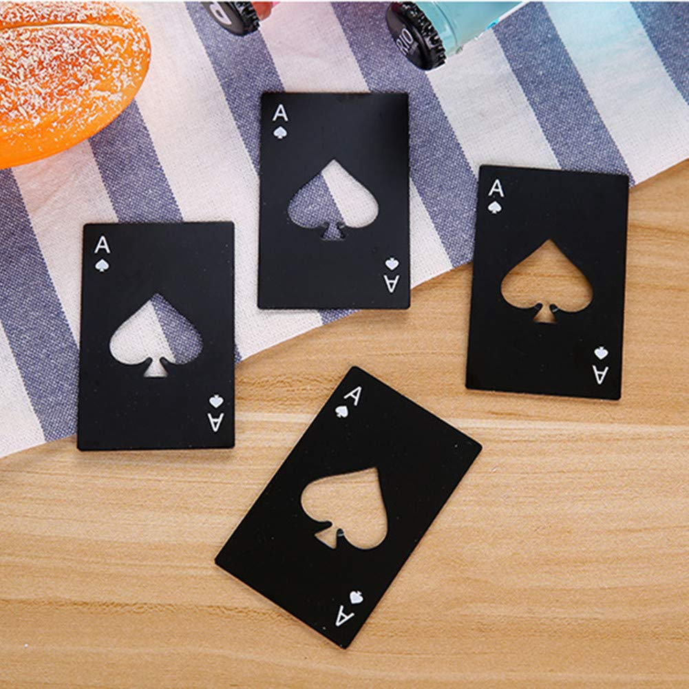 Kit 20 Abridor de Garrafa Formato Carta De Baralho As De Espadas Aco Inox