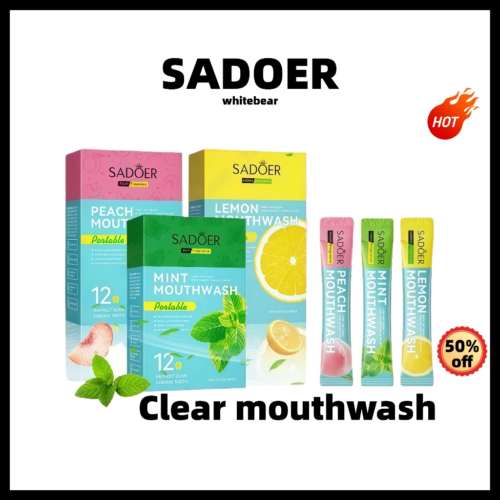 1.15 [SADOER] Sador Fruit Flavored Colutório 24 Horas Proteção Extra Forte Para Gengivas , Solidificação Dentária Portát