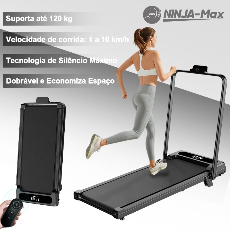 NINJA-Max Esteira Elétrica Dobrável – Velocidade 1-10km/h, Motor Durável E Suporta Até 120kg