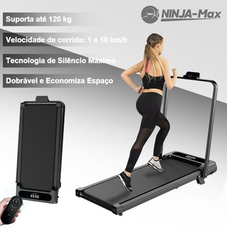 NINJA-Max Esteira Dobrável Doméstica 1-10 km/h-Suporta 120 kg , Compacta , Silenciosa E Fácil De Armazenar