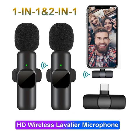 Microfone De Lapela Vlog Sem Fio Compatível Com Tipo C E iPhone