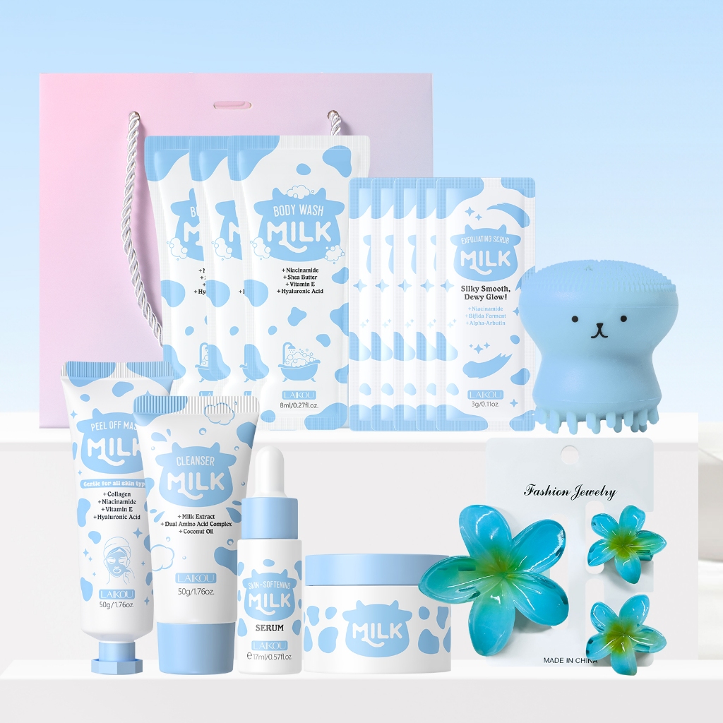 LAIKOU Leite Skincare Brightening Conjunto Nutritivo Para Mulheres Cuidados Com A Pele Brilho Textura Da Aniversário Pre