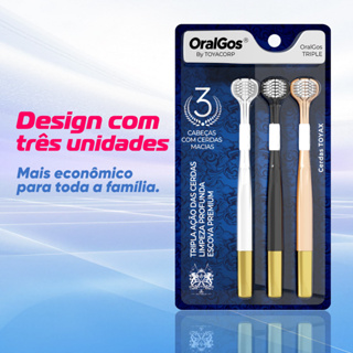 OralGos escova dentes de três lados, limpa e higiênica em Oferta na Shopee