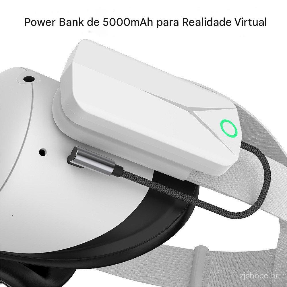 Compatível com Meta Quest 2/3/3s, Power Bank de Carregamento VR 5000mAh, Power Bank de Backup para Carregar Telefones, P