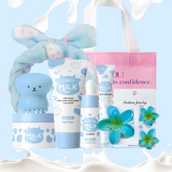 LAIKOU Milk Skincare Kit Com Ferramentas-Conjunto Completo De Cuidados Faciais Creme Hidratante Soro Nutritivo Textura S