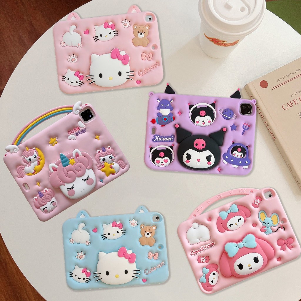 Para Samsung Tab A11 8.7'' 2025 Silicone Macio Portátil Suporte Capa SM-X133/X135 Bonito Dos Desenhos Animados Tablet em Oferta na Shopee