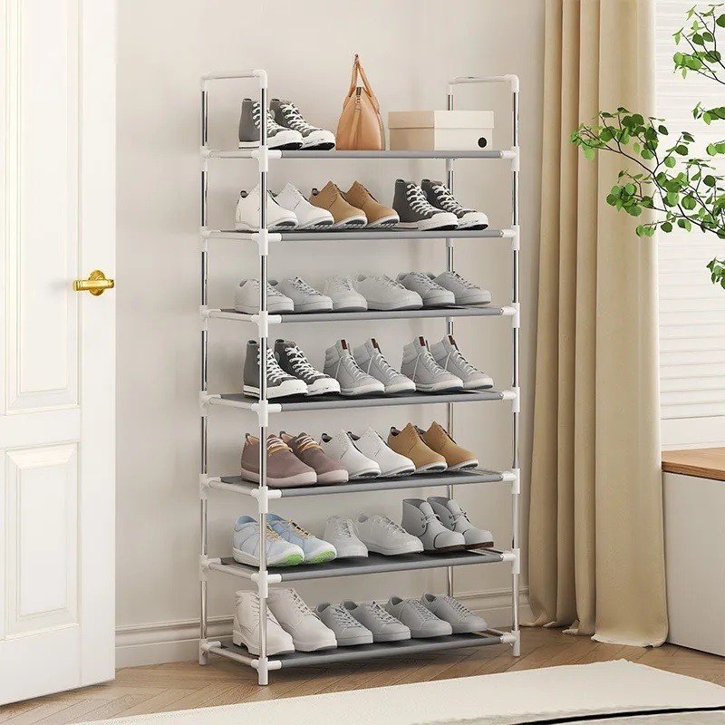 Sapateira Modular 9 Níveis Metal e Plástico Reforçado Suporta 8kg/andar Atóxico Prata