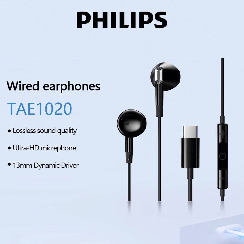 PHILIPS TAE1020 Fone De Ouvido Com Fio Para Jogos Microfone De Ultra-Alta Definição Qualidade De Som De Universal TypeC em Oferta na Shopee
