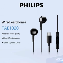 PHILIPS TAE1020 Fone De Ouvido Com Fio Para Jogos Microfone De Ultra-Alta Definição Qualidade De Som De Universal TypeC