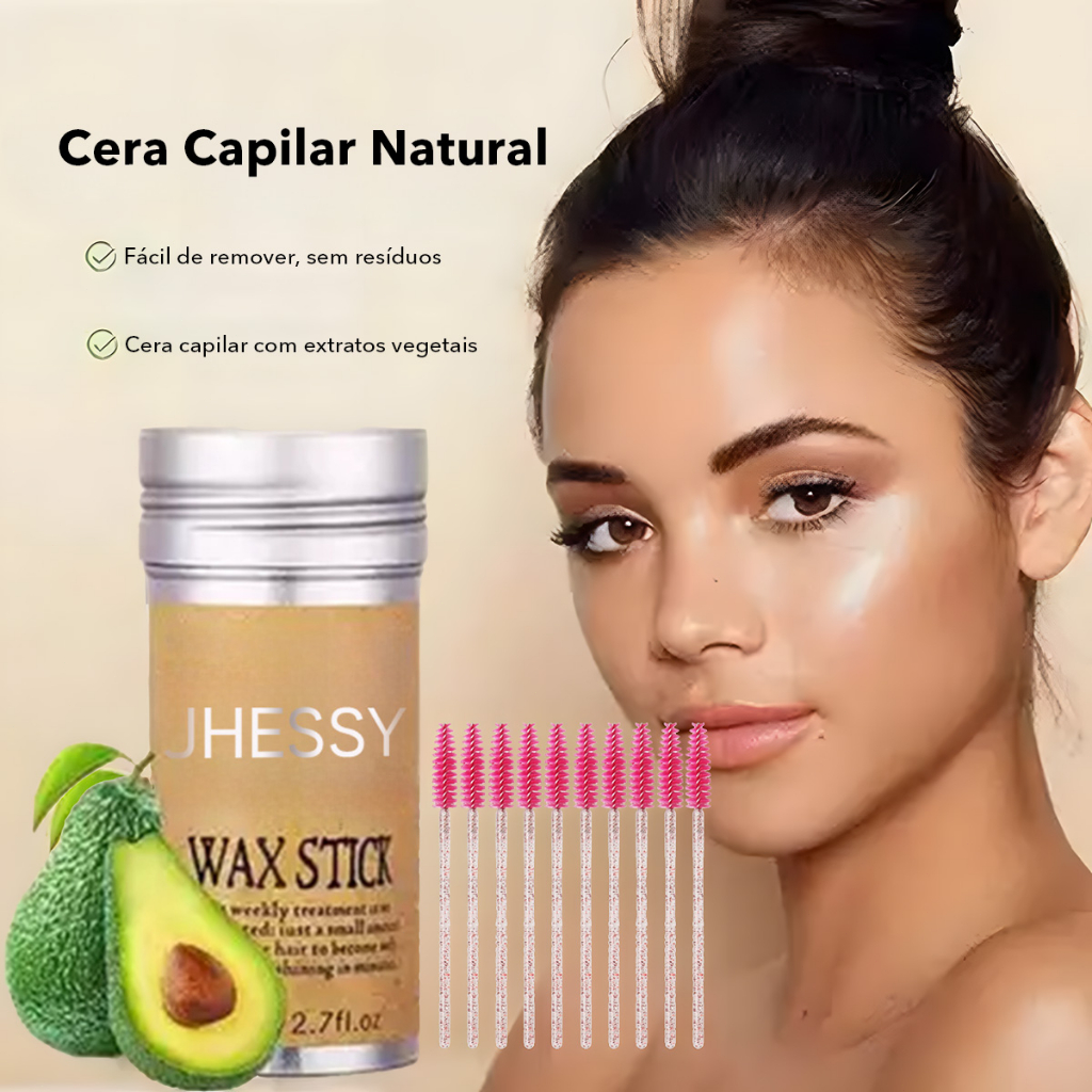 Bastão de cera de cabelo portátil, profissional, Para Liso , Sem Especiarias - 75g
