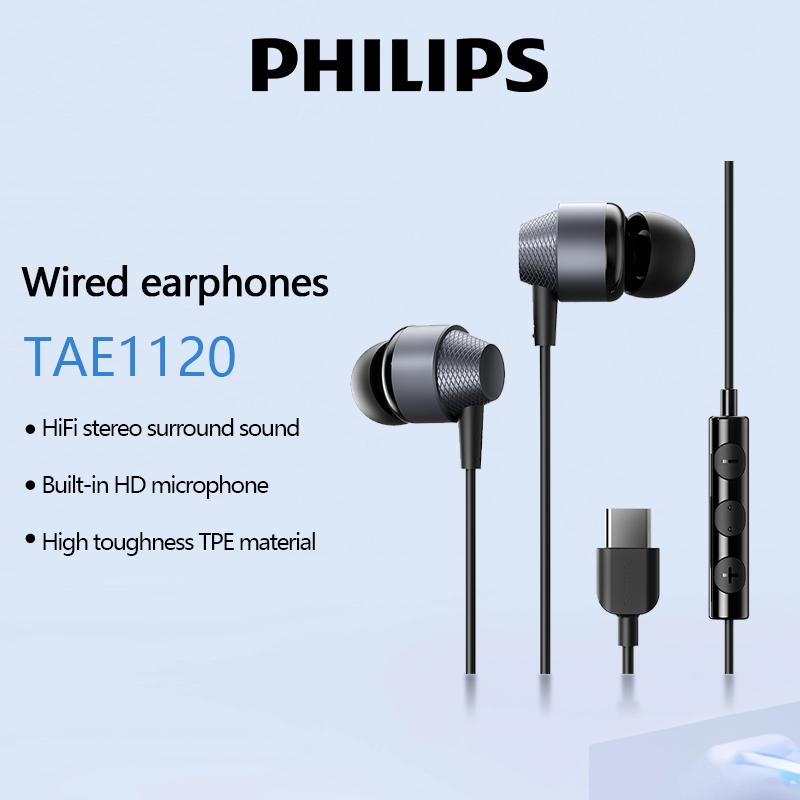 PHILIPS TAE1120 Fone De Ouvido Com Fio Para Jogos Microfone Hd Transparente E Sem Ruído Som surround Estéreo HiFi Univer