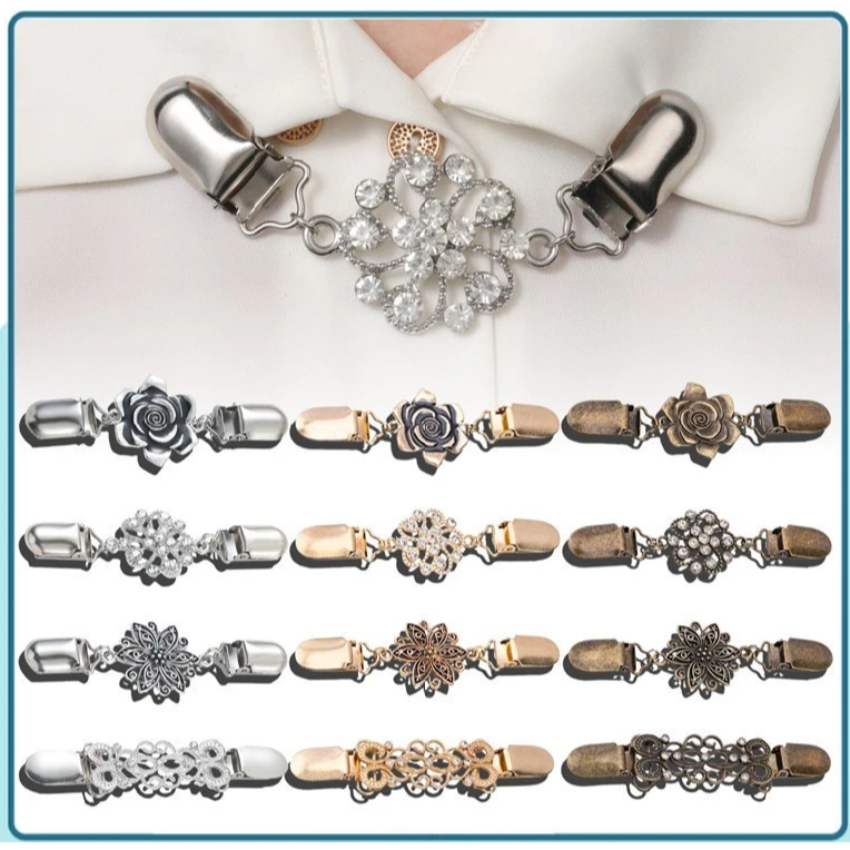 Clip De Lenço De Pescoço Europeu E Americano Camisola Retro Fivela Anti-Exposição Colarinho De Broche Alta Qualidad