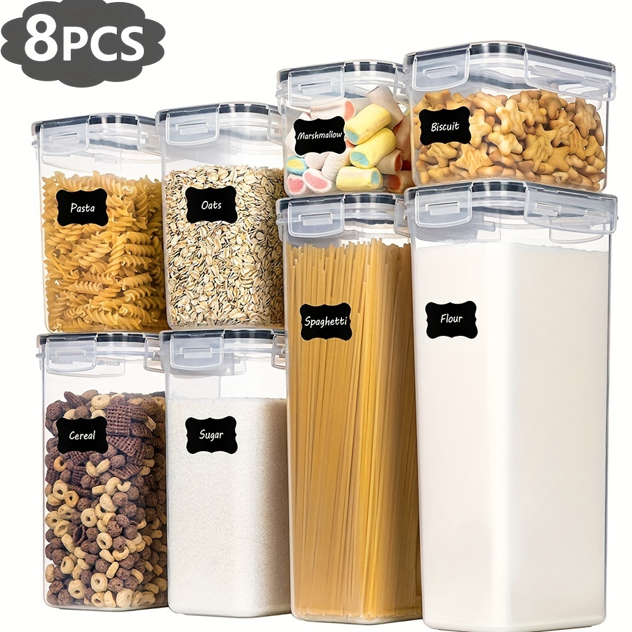 Kit 8 Conjunto De Potes Herméticos em Acrílico Cristal com Trava Empilhável