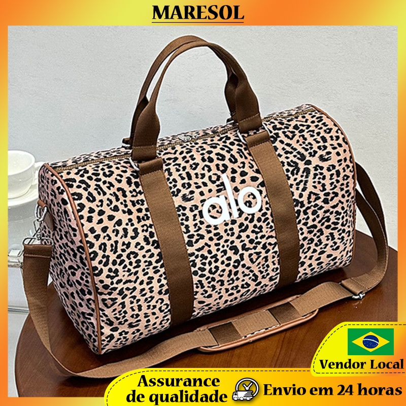 MARESOL Bolsa de Treinamento Yoga Bolsa Feminina Grande Capacidade Estampa de Leopardo Bolsa de Viagem de Negócios de Cu
