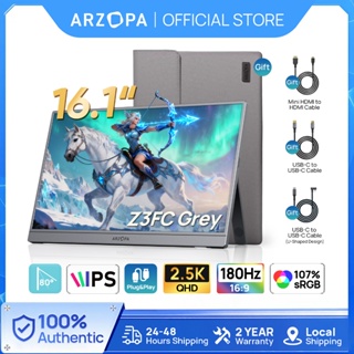 Monitor Portátil ARZOPA 16.1'180 Hz-Cinza Z3FC , Com Suporte 107 % sRGB 2.5K HDR , Ultrafino , Cuidados Os Olhos , Segun em Oferta na Shopee