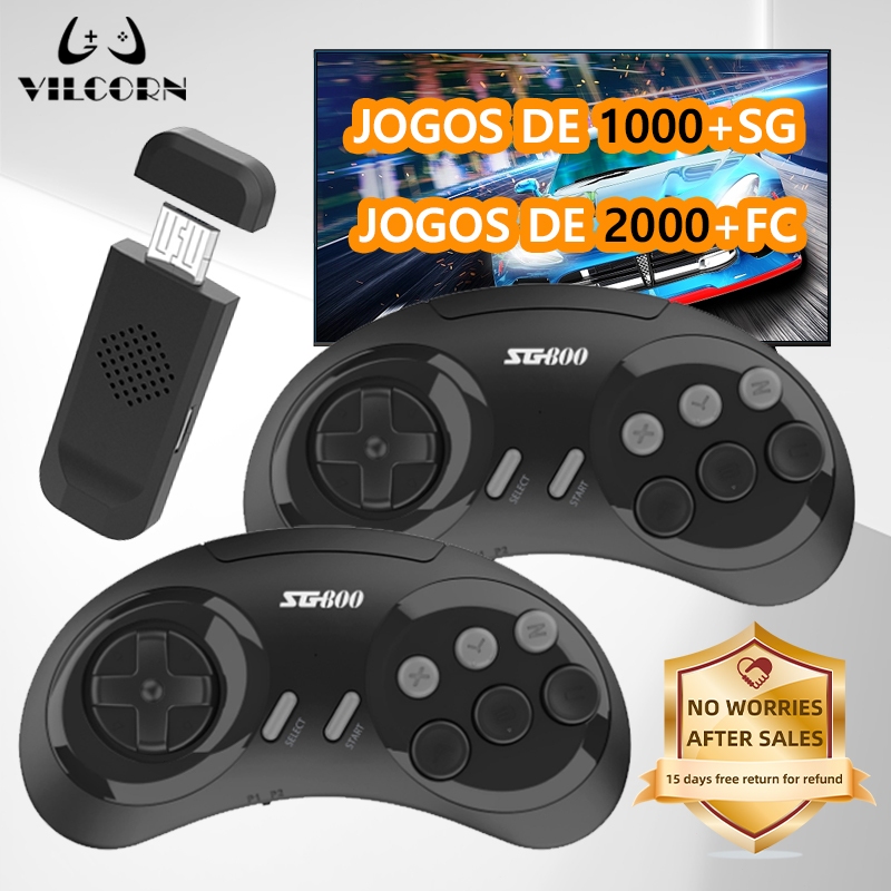 Console De Videogame SEGA-MD De 16 Bits Para Mega Drive Genesis BR Game Stick HDMI Retro 4500 + Jogos De TV D