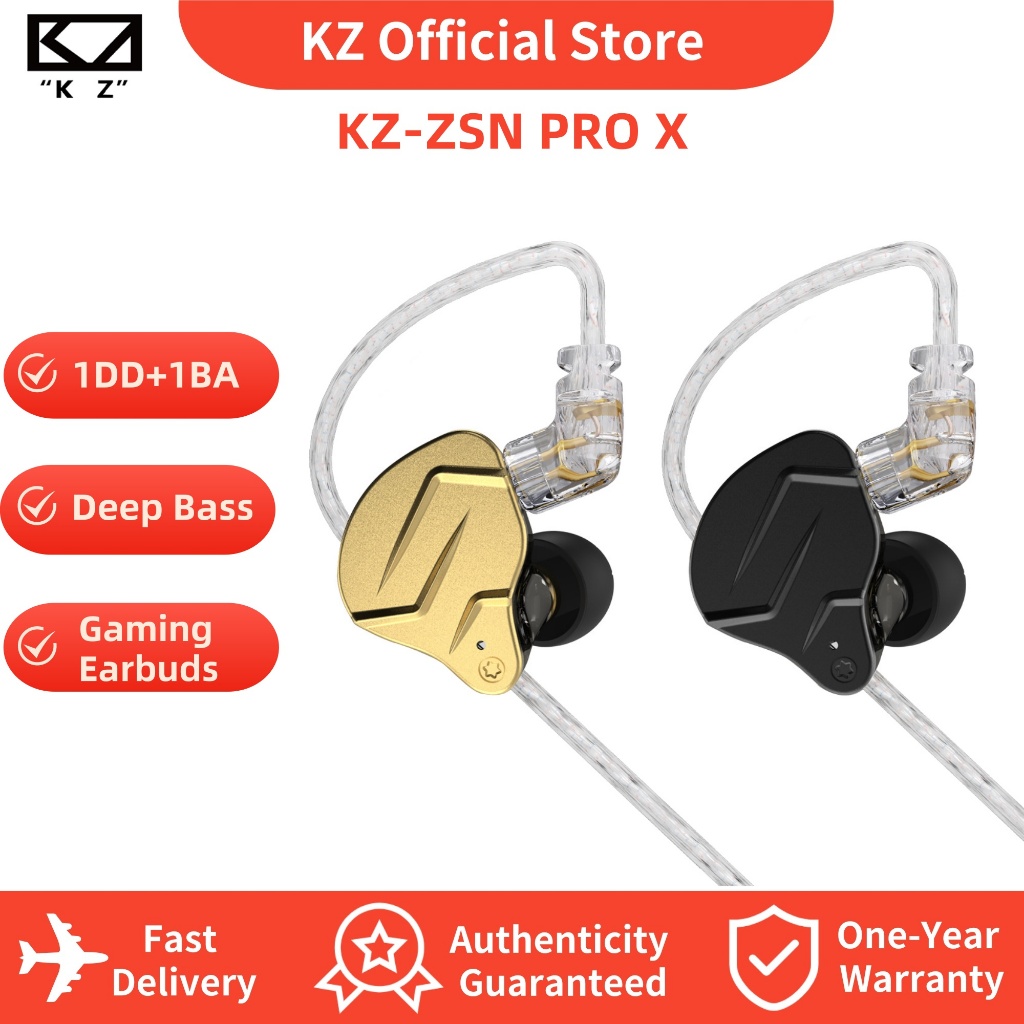 KZ ZSN Pro X Driver Duplo No Ouvido Fone De 1BA 1DD Com Fio Alta Fidelidade Esporte Jogos Fones Compatibilidade Para Tel em Oferta na Shopee