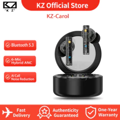 KZ Carol Wireless Ruído Ativo Cancelando Earbuds 55dB Redução De BT5.3 Microfone De Cancelamento AAC/SBC Fones De Ouvido HiFi Bluetooth