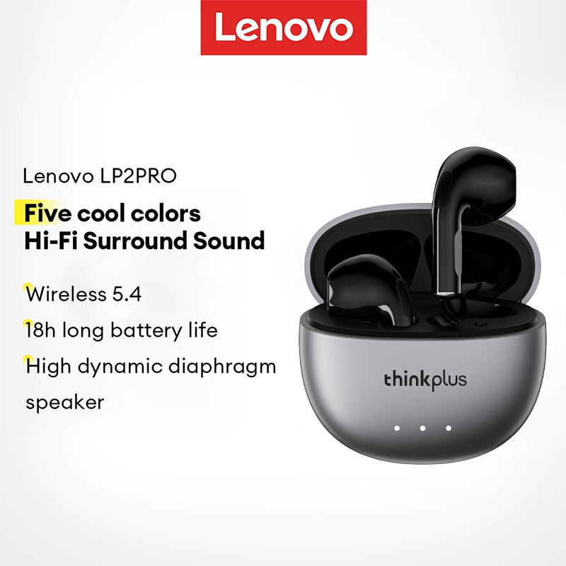 Lenovo LP2 Pro Fones de Ouvido Bluetooth Som HD com Toque Inteligente e Redução de Ruído Sem Fio 5.4