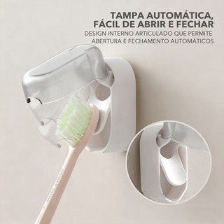 Porta-Escova De Dentes Sem Poeira Essencial Inovador Para Casa À Prova De Design Elegante Montado Na Parede