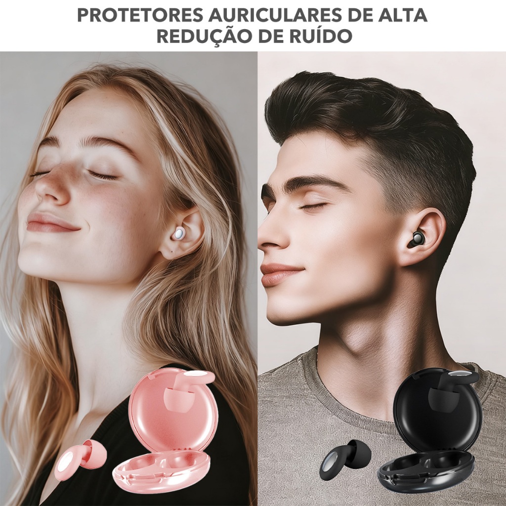 Imagem Protetor Auricular Silencioso Cancelamento de Ruído Reutilizável Silicone para Dormir Viagem Trabalho Confortável