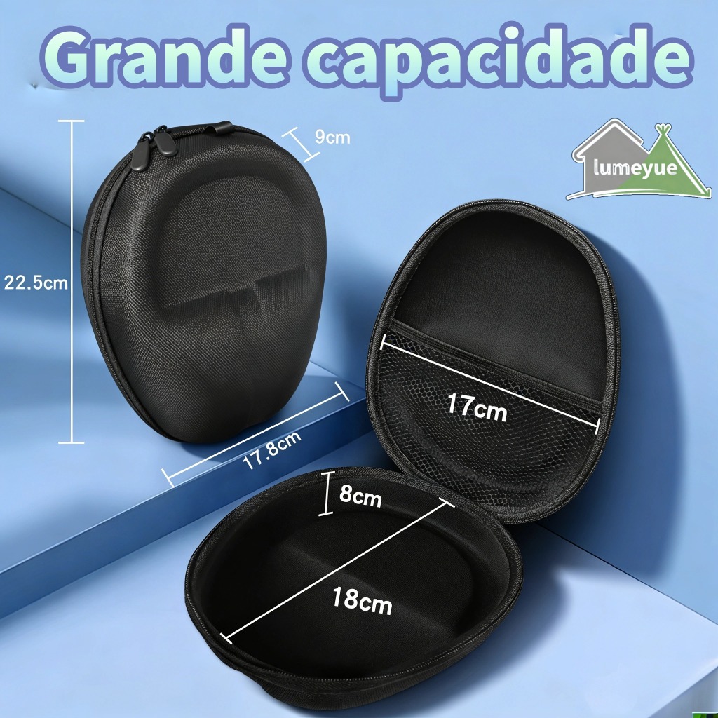 Caso para Fones Over-Ear Linho Oxford: Bolsa EVA À Prova De Choque — imagem 2 de 2