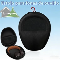 Caso para Fones Over-Ear Linho Oxford: Bolsa EVA À Prova De Choque