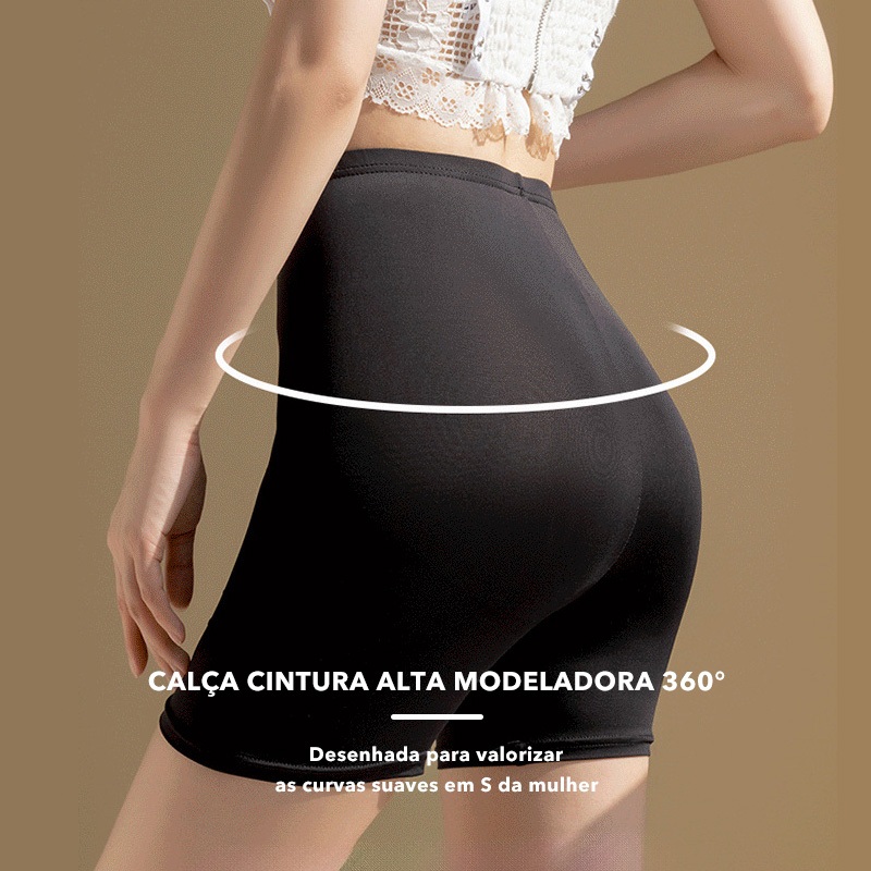 Calcinha Short Anti Vista Feminina Seda de Gelo Anti Transparência Sem Costura Confortável para Vestidos