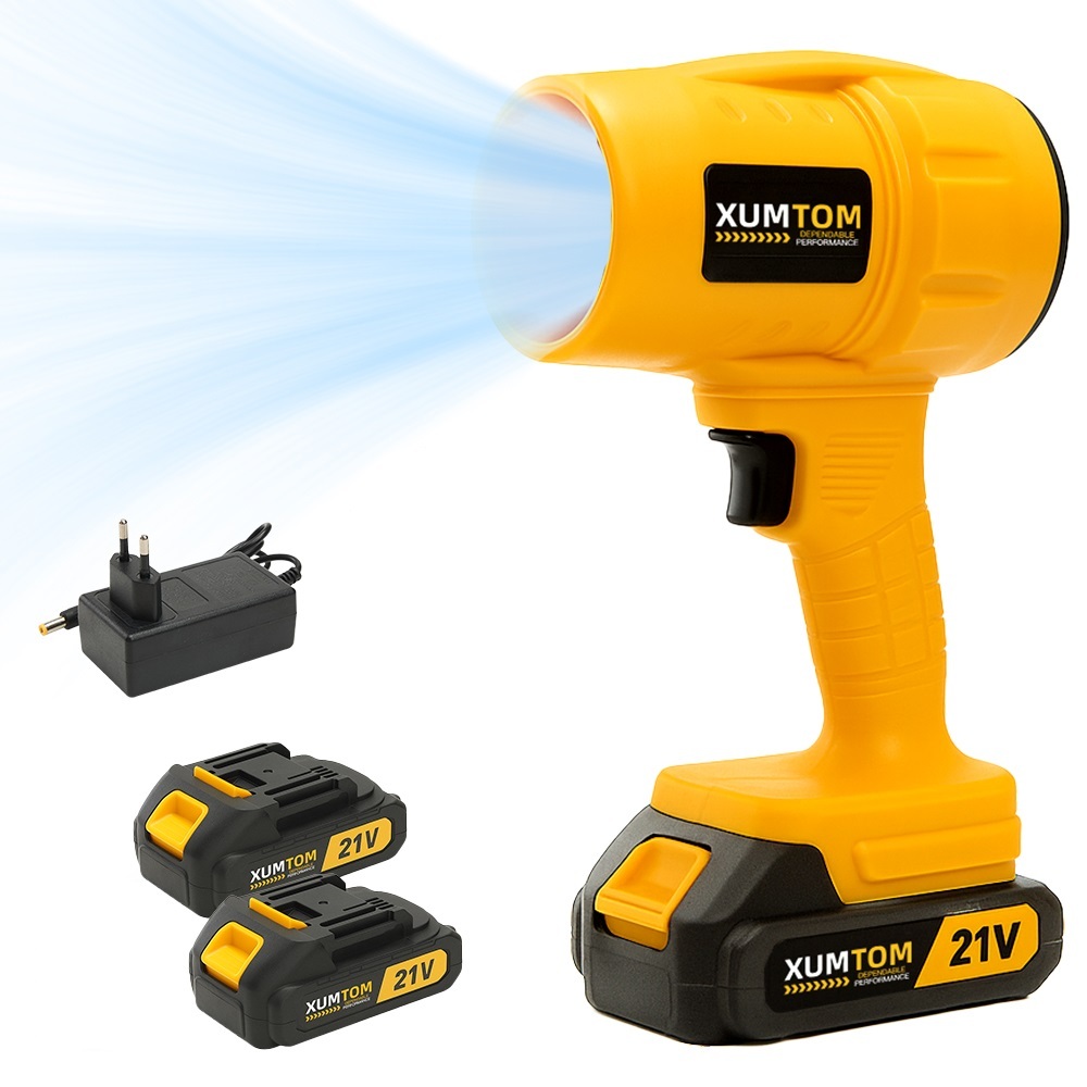 Soprador De Folhas Turbo Portáti  21V 2 Baterias Recarregável Bivolt forte Soprador de Folhas