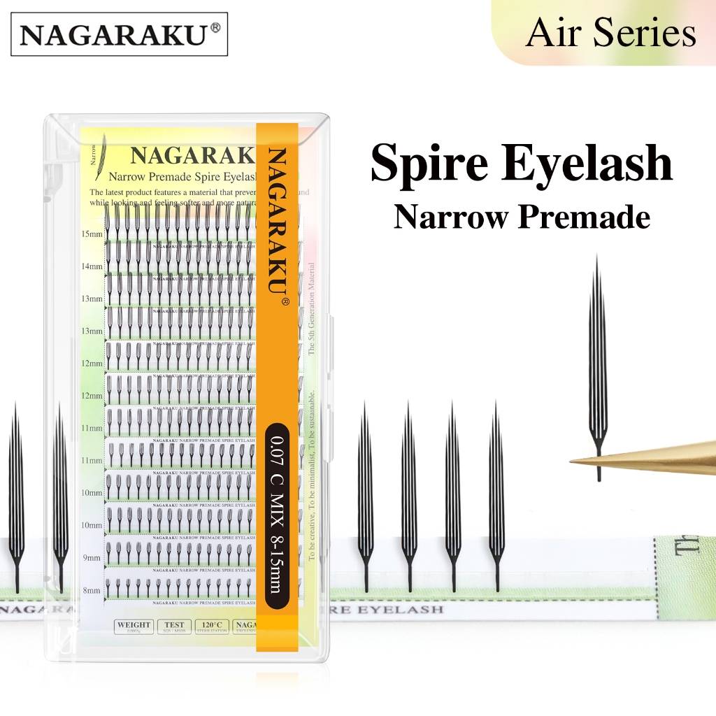 NAGARAKU 0.07mm Pináculo Estreito Cílios Postiços Série Air Extensões De Leves De Penas Pré-Fabricadas em Oferta na Shopee