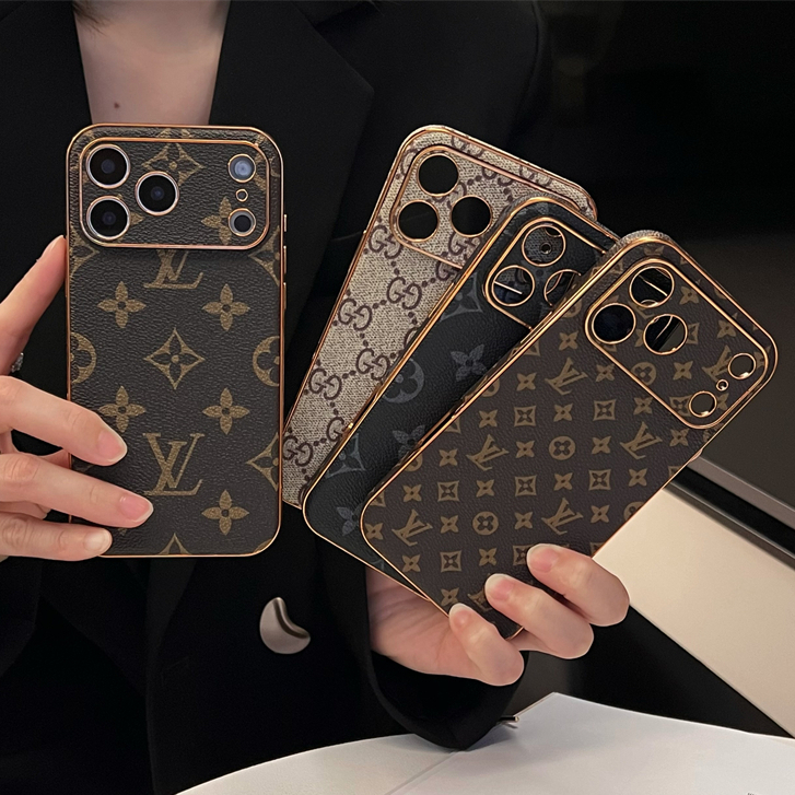 Marca De Moda Etiqueta De Metal Capa De Couro De Luxo Para iPhone 17 16 15 14 13 12 11 Pro Max Plus