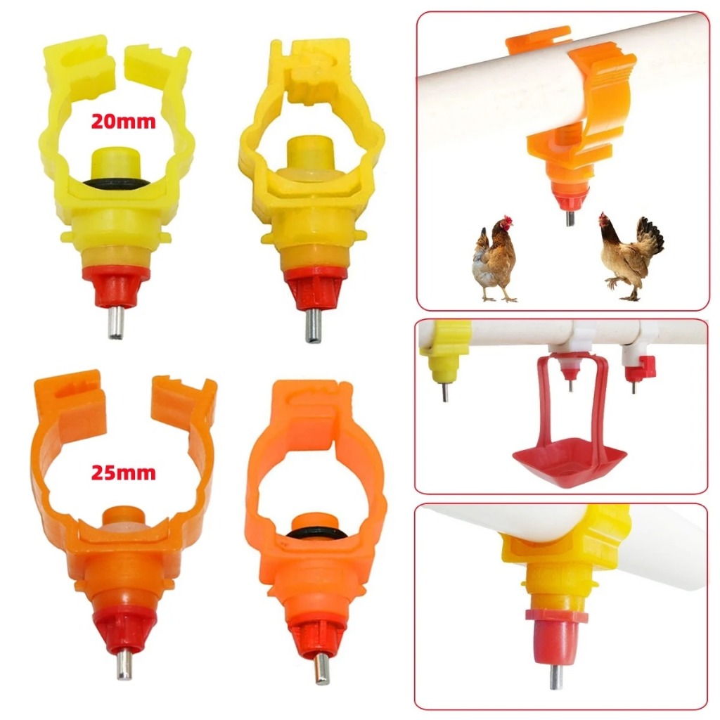 10 Peças 20/25mm Bicos Bebedores De Frango Tipo Mola Equipamento Automático Para Animais De Fazenda