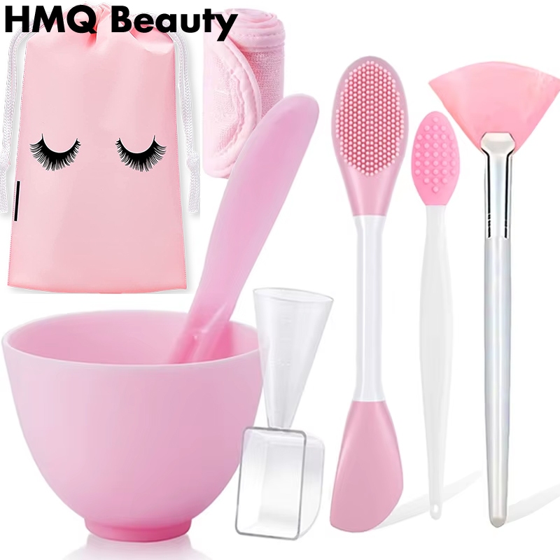 Conjunto De Tigela De Mistura De Máscara Facial 8 Em 1 , Kit De Ferramentas DIY Com , Espátula Macia , Pincéis De Rosto em Oferta na Shopee