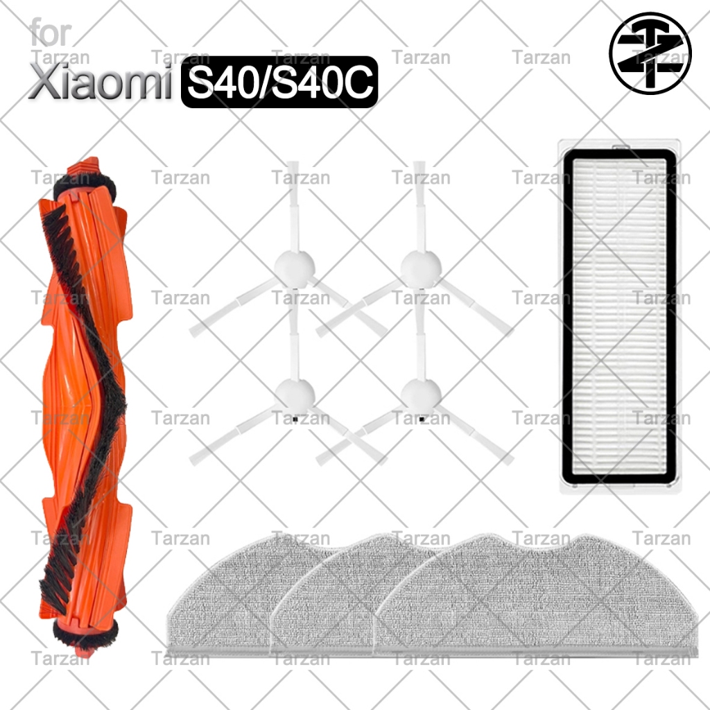 Para Xiaomi Robot Vacuum S40/S40C Acessórios : Filtro Hepa , Almofada De Esfregão , Escova Principal Lateral