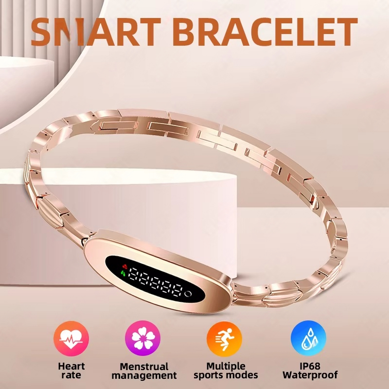 Moda De Luxo Relógio Inteligente Feminino Monitor Saúde Freqüência Cardíaca Pulseira À Prova Dwaterproof Água Smartwatch