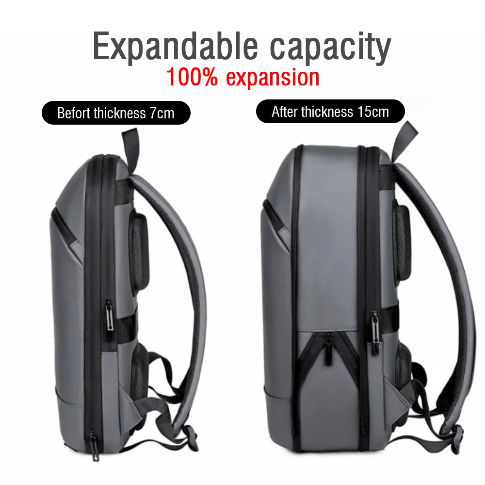 Mochilas Masculinas De Grande Capacidade , Bagagem Expansível Com Vários Bolsos , À Prova D'água Para laptop De 15.6 Pol