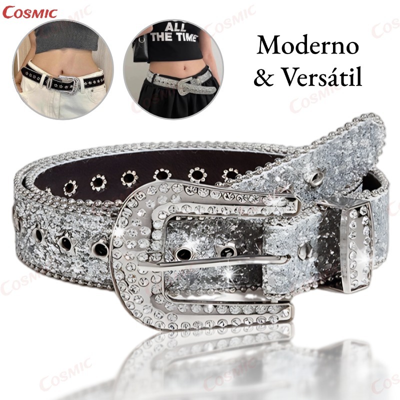 POOP Cintos Góticos De Rhinestone De Couro De PU Cowboy Ocidental Y2K Moda Para Meninas Jeans Cintos Mais vendidos