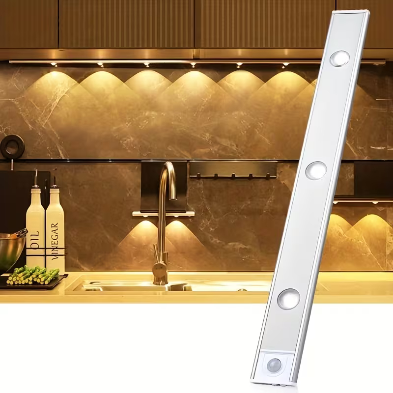 Ultra fino diodo emissor de luz 20/30/40/60cm armário lâmpada pir sensor de movimento sem fio usb recarregável luz