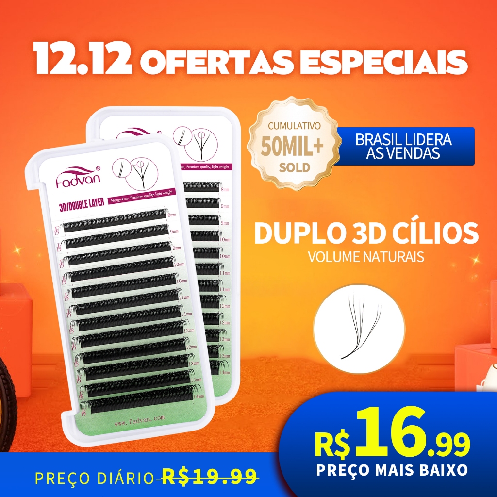 FADVAN Floração Automática W Shape 6D Duplo 3D Fãs Premade Extensões De Cílios Luz Natural Pestanas