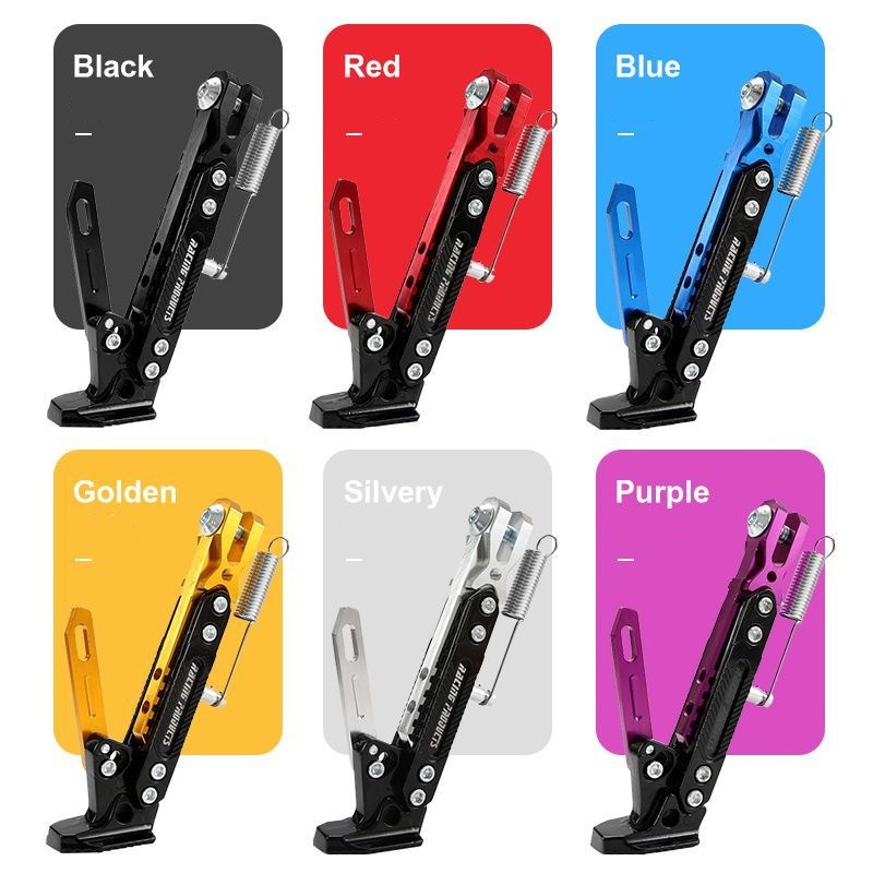 Pezinho para Moto Regulável com Mola Amortecedora e Várias Cores Universal para Motos Esportivas