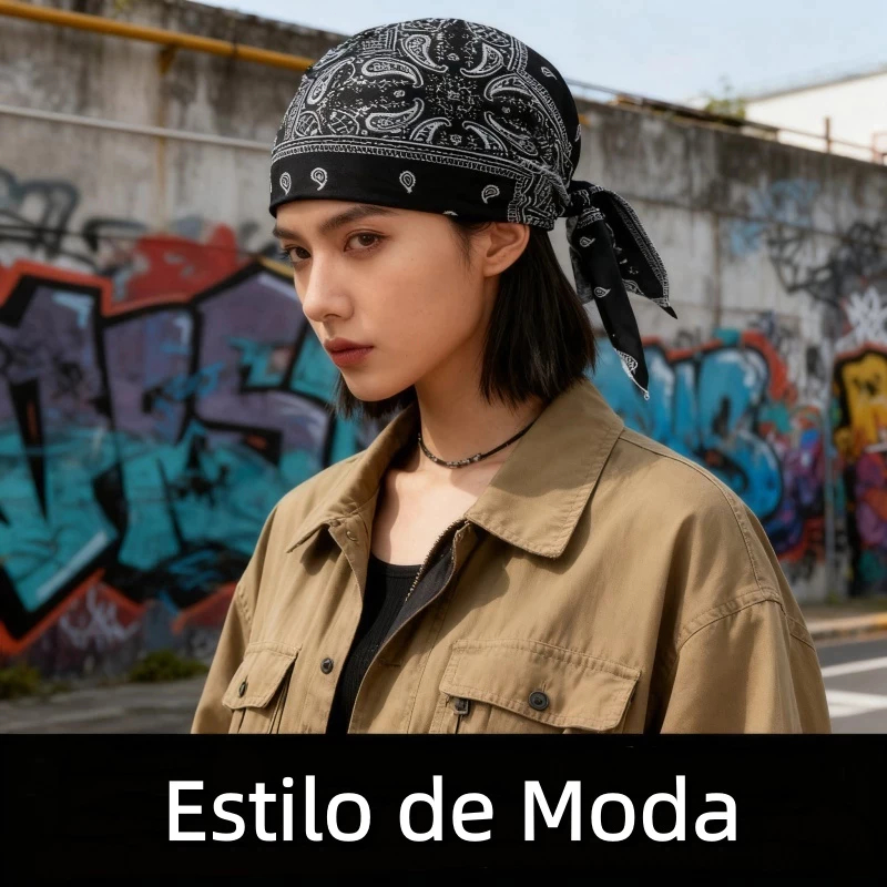 Bandana Hip Hop Estampada | Lenço para Cabeça, Pescoço ou Pulso | Acessório de Moda Streetwear para Festas e Esportes