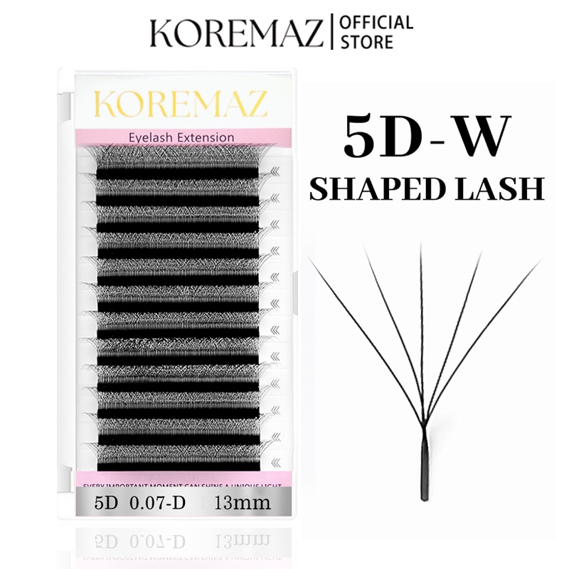 KOREMAZ 5D W Extensões De Cílios Em Forma De 0.07 L/C/D/DD Faux Mink Natural Pestanas Profissionais Suaves fadva anjosir