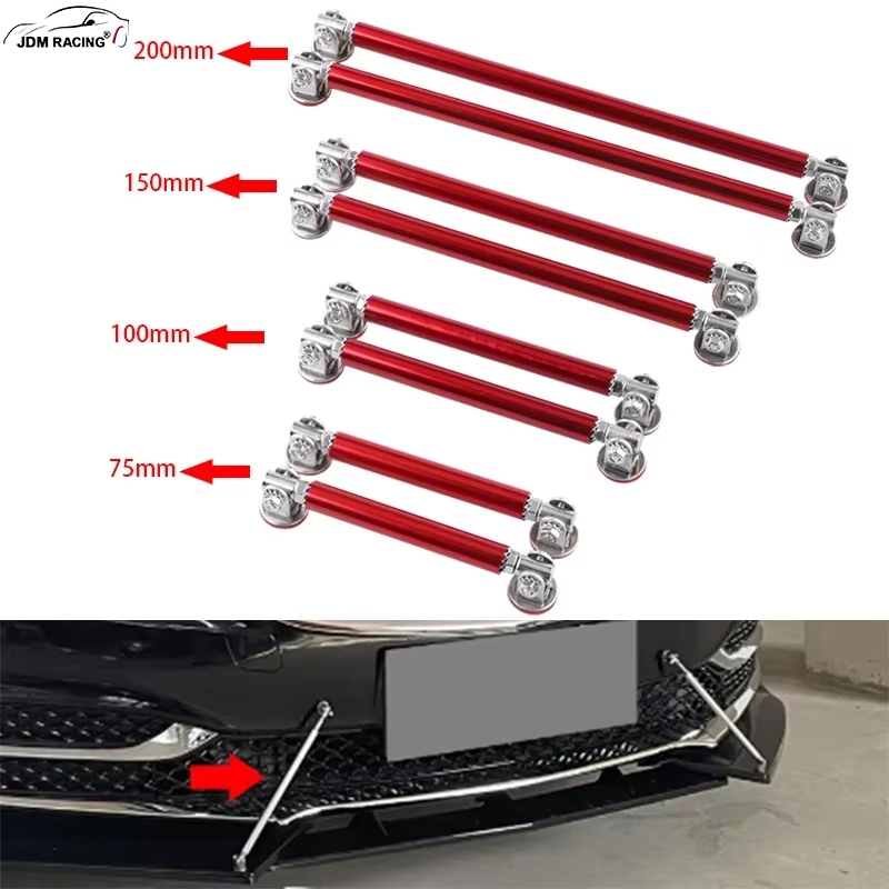 2 Pçs Universal Carro Dianteiro Traseiro Pára-Choques Lábio Divisor Spoiler Barra De Suporte Kit Decorativo Rod75mm/100m