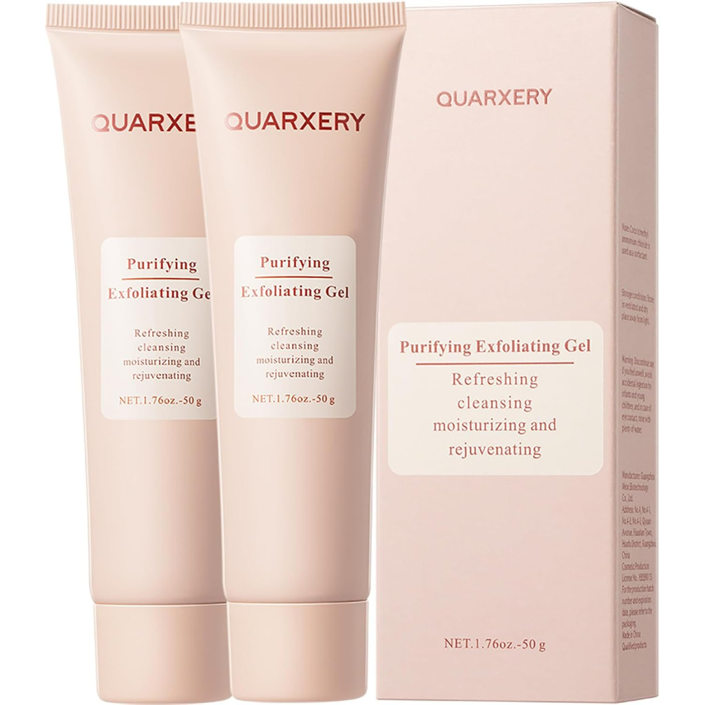 QUARXERY Gel esfoliante purificante, 2 peças: suave para o rosto - esfoliante facial em gel esfoliante para limpar sujei em Oferta na Shopee